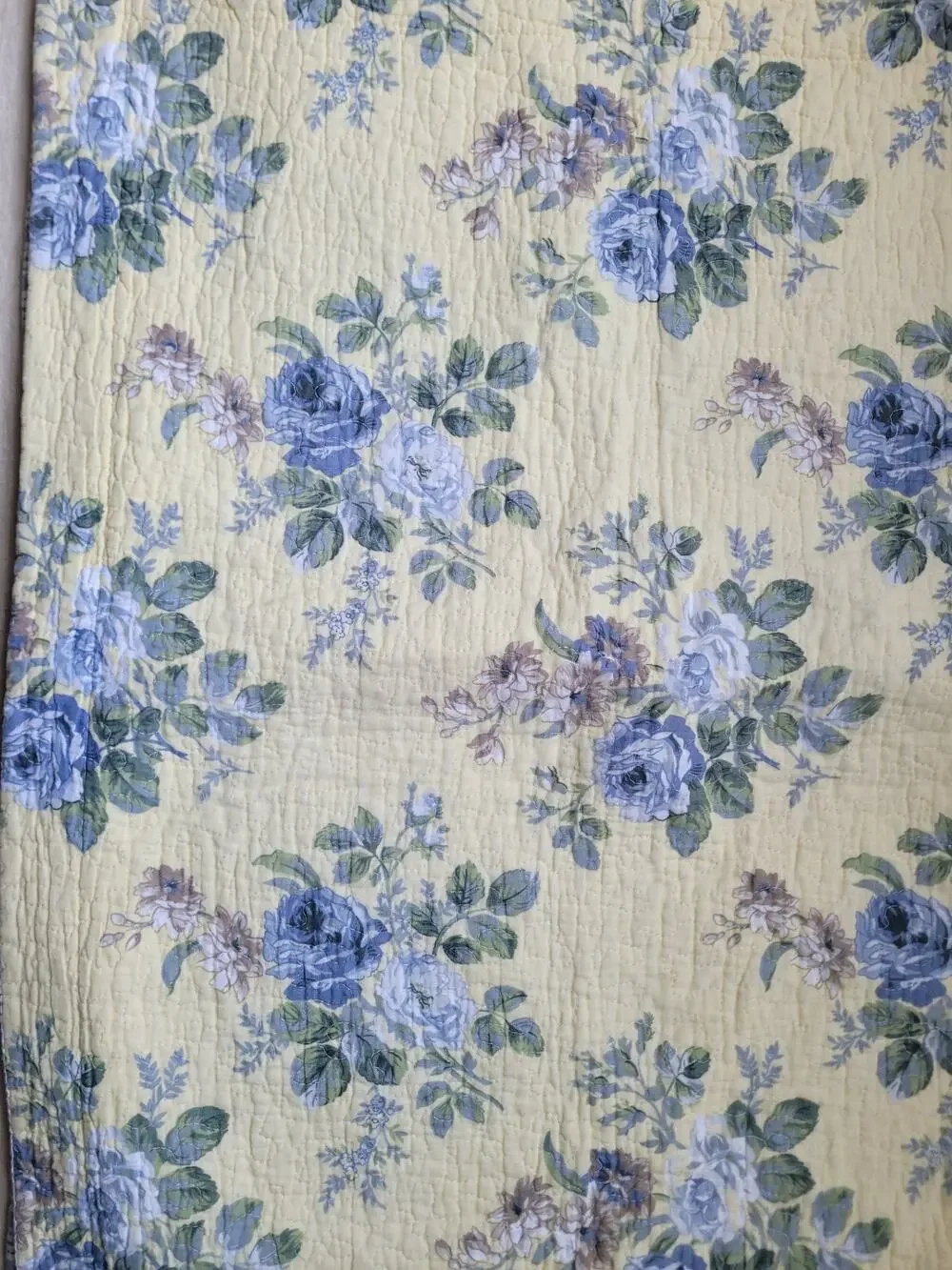 Laura Ashley Quilted Floral Blue 2Shams Quilt Cotton, Poly Fill 27x23